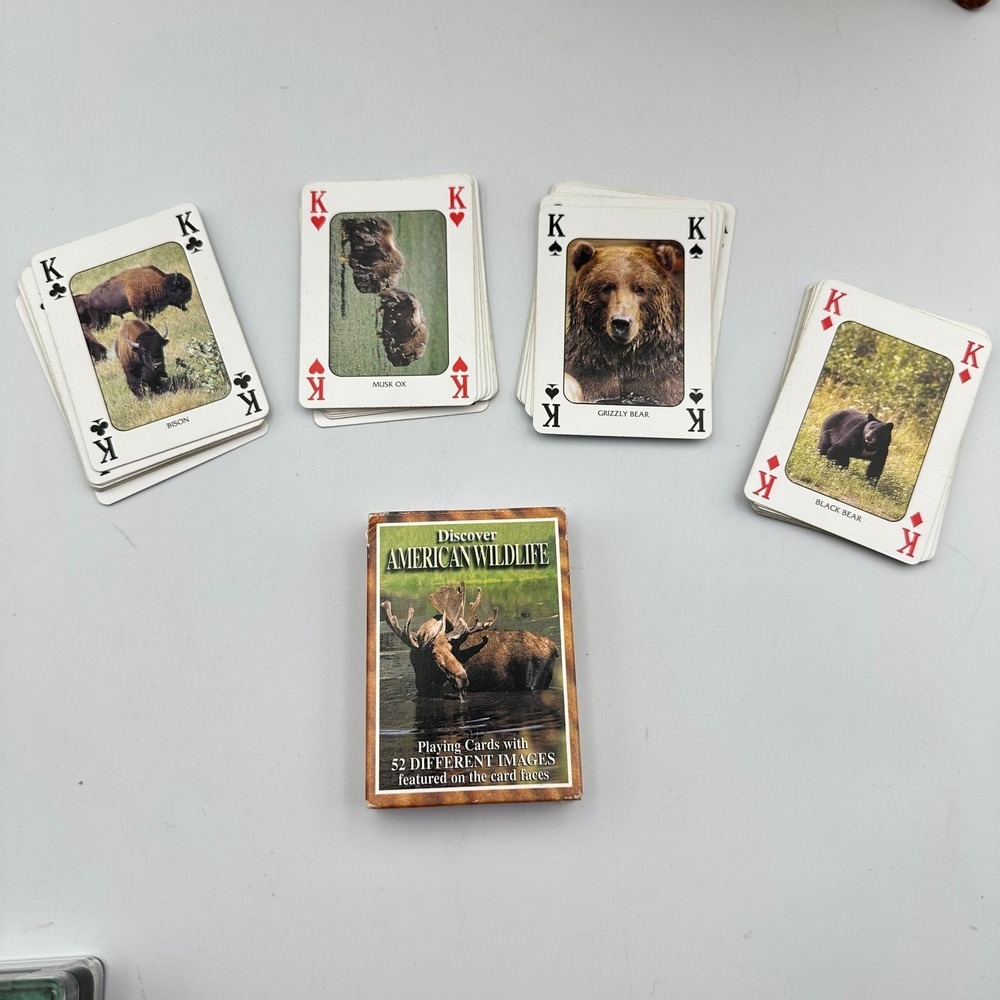 Discover American Wildlife Playing Cards 52 Different Animal Images Poker Deck